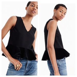 NWT J. Crew Velvet Peplum Blouse Top